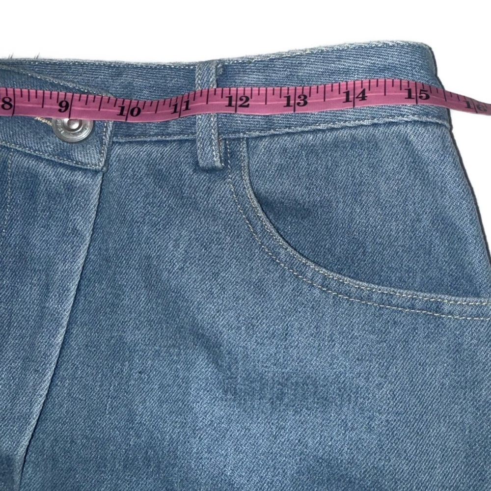 Kourt Pat Front Split Denim Midi Skirt Medium High Rise Raw Hem NWT - Picture 6 of 12